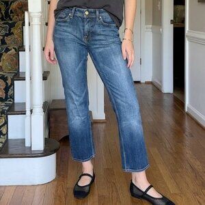 7 for All Mankind Flynt Denim Cropped Jeans Low Rise Medium Wash Womens Size 27